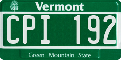 VT license plate CPI192