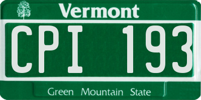 VT license plate CPI193
