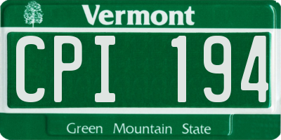 VT license plate CPI194