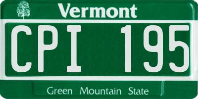 VT license plate CPI195
