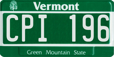 VT license plate CPI196