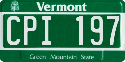 VT license plate CPI197