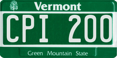 VT license plate CPI200