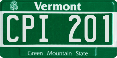 VT license plate CPI201
