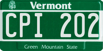 VT license plate CPI202