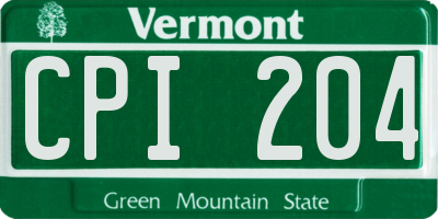 VT license plate CPI204