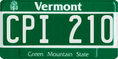 VT license plate CPI210