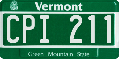 VT license plate CPI211