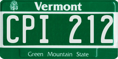 VT license plate CPI212