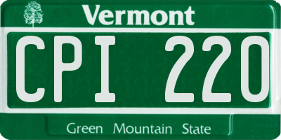 VT license plate CPI220