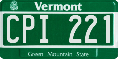 VT license plate CPI221