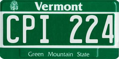 VT license plate CPI224