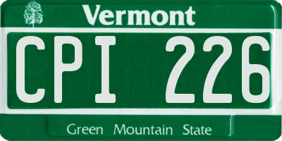 VT license plate CPI226