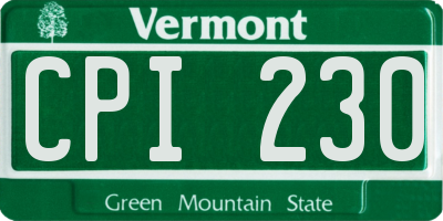 VT license plate CPI230