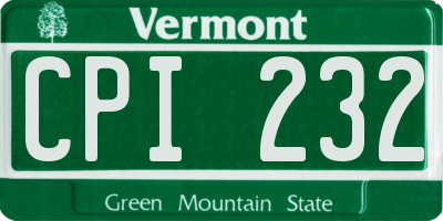 VT license plate CPI232