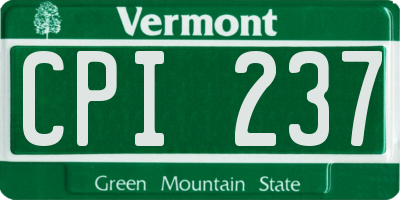 VT license plate CPI237