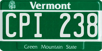 VT license plate CPI238