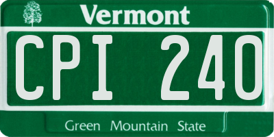 VT license plate CPI240