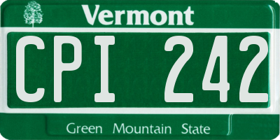VT license plate CPI242