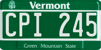 VT license plate CPI245