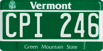 VT license plate CPI246