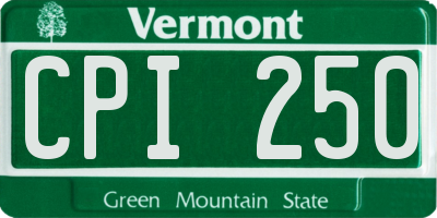 VT license plate CPI250