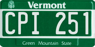 VT license plate CPI251