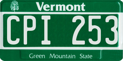 VT license plate CPI253
