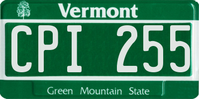 VT license plate CPI255
