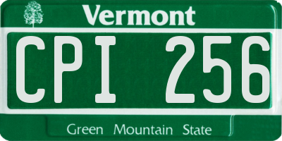 VT license plate CPI256