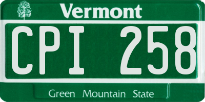 VT license plate CPI258