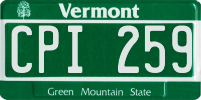 VT license plate CPI259