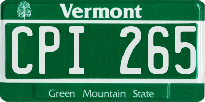 VT license plate CPI265