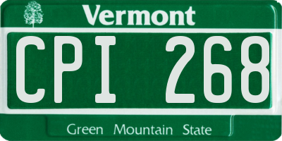 VT license plate CPI268