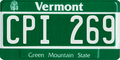 VT license plate CPI269