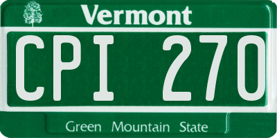VT license plate CPI270
