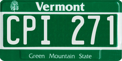 VT license plate CPI271