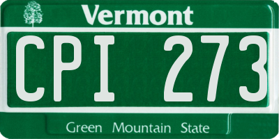 VT license plate CPI273