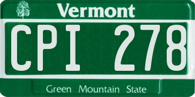 VT license plate CPI278
