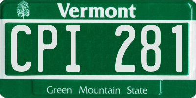 VT license plate CPI281