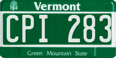 VT license plate CPI283