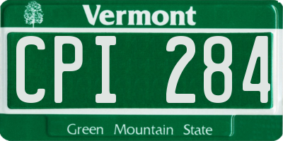 VT license plate CPI284