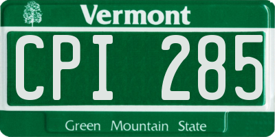 VT license plate CPI285