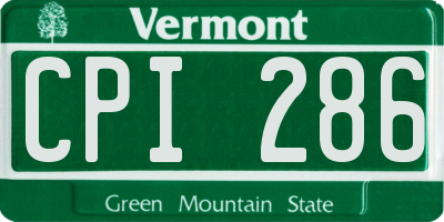 VT license plate CPI286