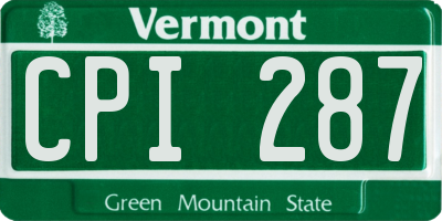 VT license plate CPI287