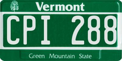 VT license plate CPI288