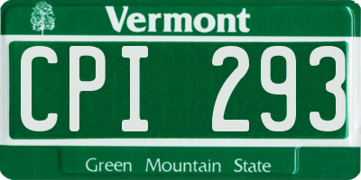VT license plate CPI293