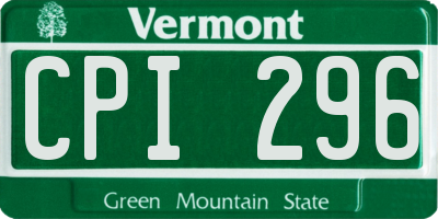 VT license plate CPI296