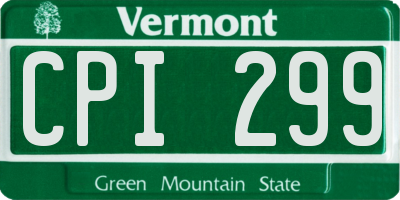 VT license plate CPI299