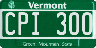 VT license plate CPI300